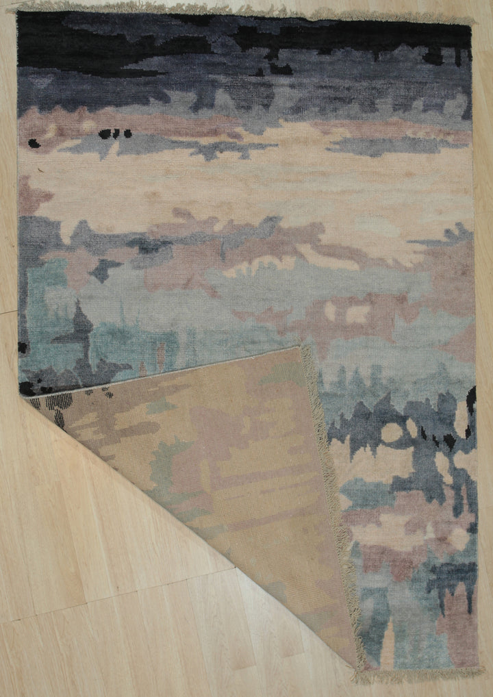 Hand Knotted BAMBOO SILK Multi Transitional Transitional Modern Sik Knotted Rug