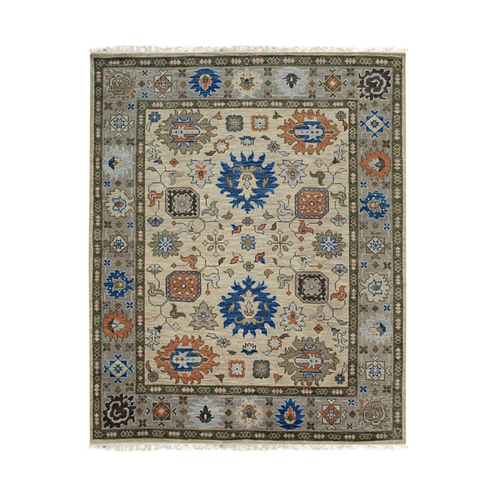Hand Knotted Wool Beige Traditional Classic Modern Knot  Rug