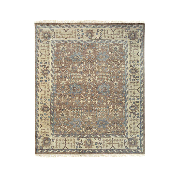 Hand Knotted Wool Brown Traditional Classic Colorful Heriz Classic Rug
