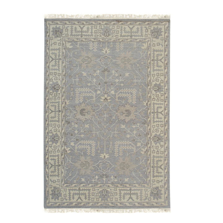 Hand Knotted Wool Gray Traditional Oriental Oushak Rug