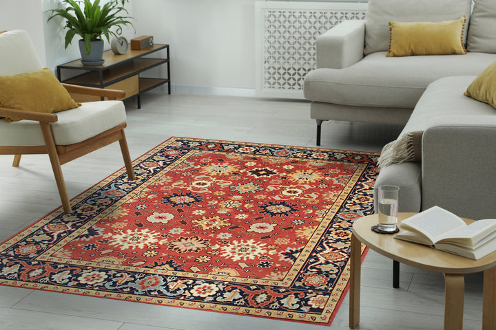 Hand Knotted Wool Red   Traditional Oriental Mahal Rug