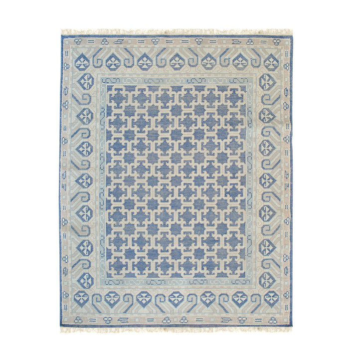 Hand Knotted Wool Blue Traditional Oriental Kotan Rug