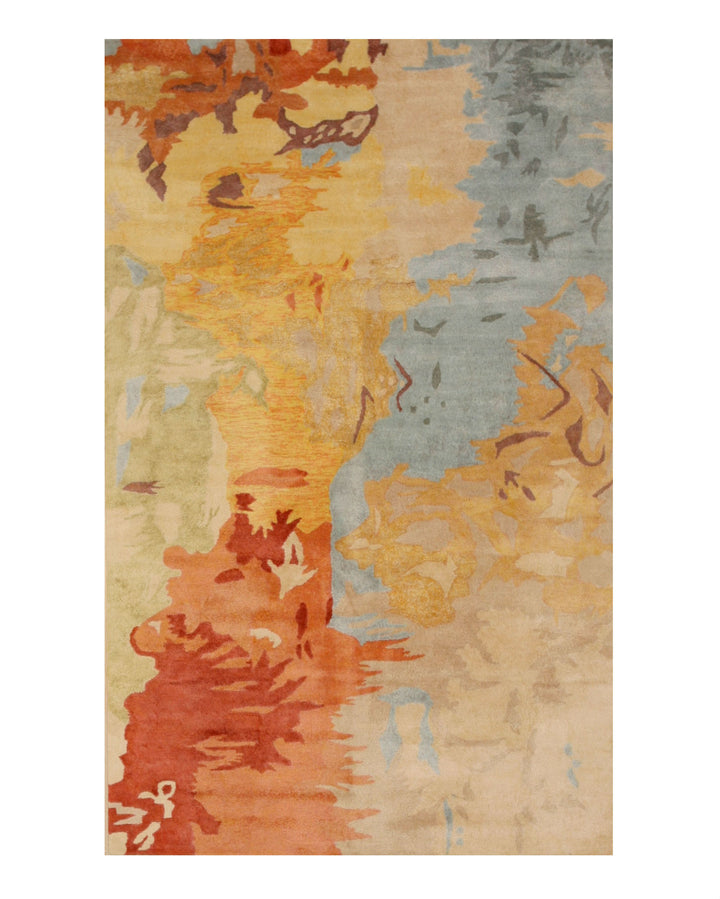 Hand-tufted Viscose MulticoloRed Contemporary Abstract Palermo Rug