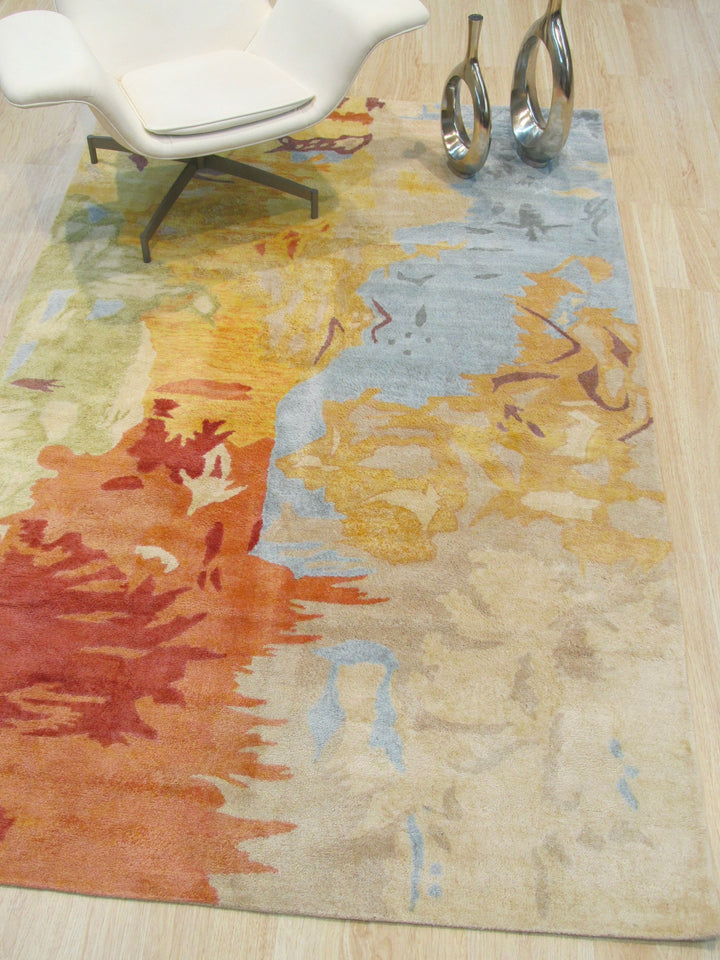 Hand-tufted Viscose MulticoloRed Contemporary Abstract Palermo Rug