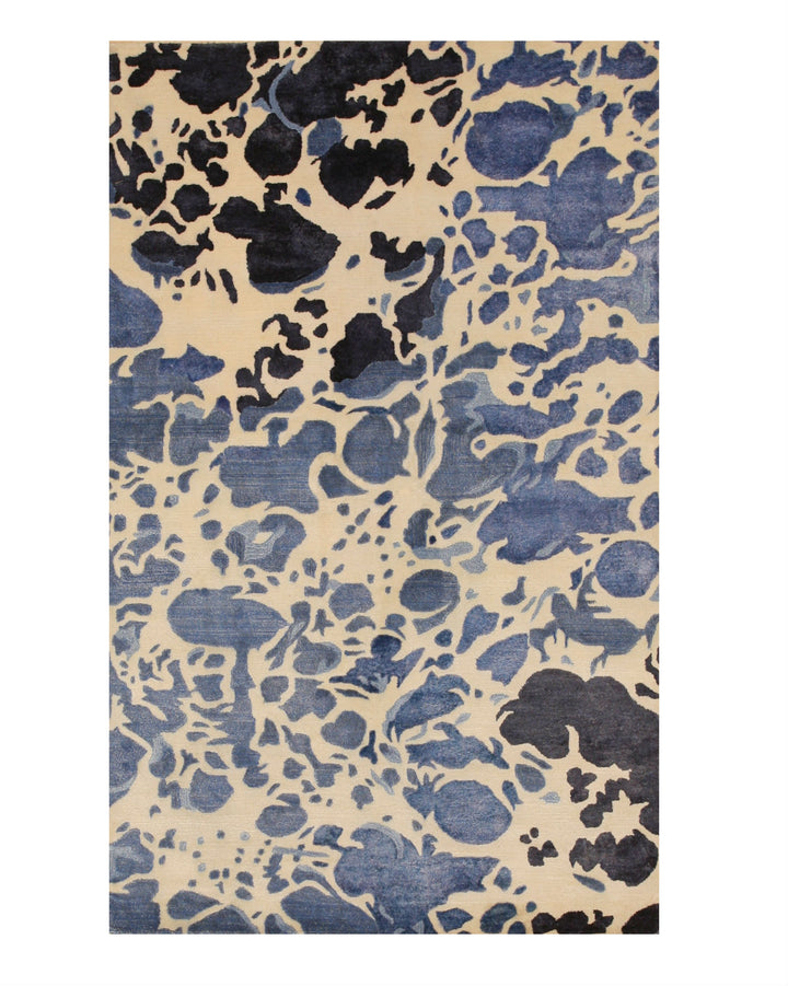 Hand-tufted Wool/Viscose Ivory Contemporary Abstract Palermo Rug