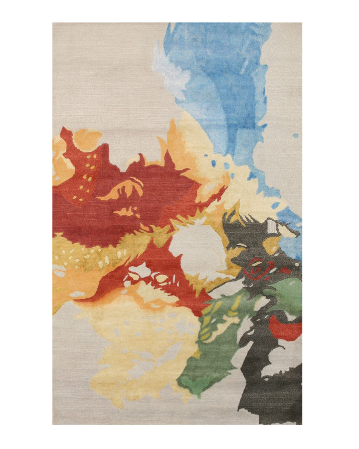 Hand-tufted Wool/Viscose MulticoloRed Contemporary Abstract Palermo Rug