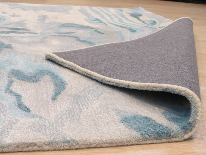 Hand-tufted Wool/Viscose Blue Contemporary Abstract Palermo Rug