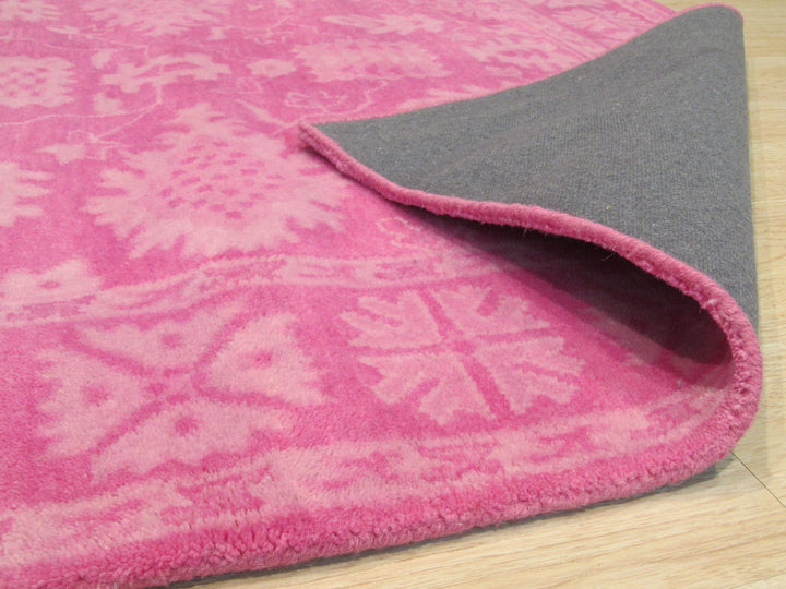 Hand-Tufted Wool Pink Traditional Oriental Overdyed Rug