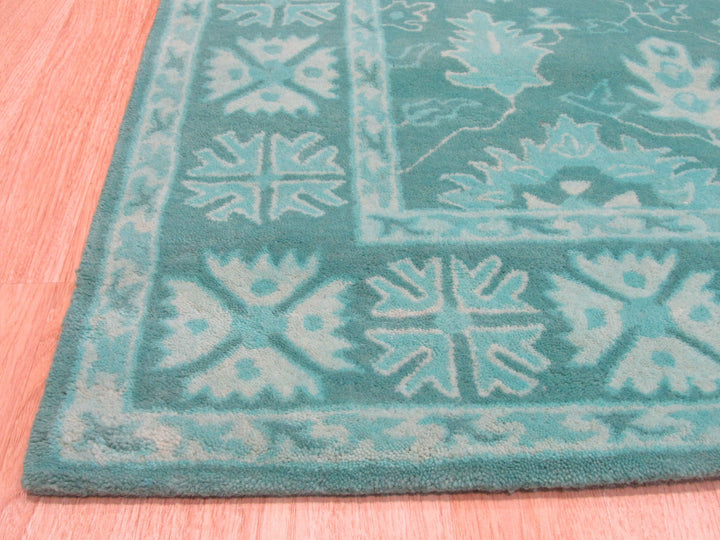 Hand-tufted Wool Green Traditional Oriental Overdyed Rug