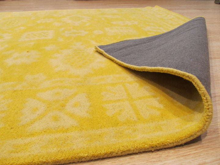 Hand-tufted Wool Yellow Traditional Oriental Overdyed Rug