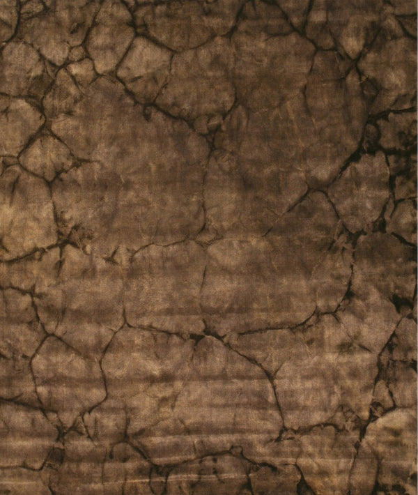 Handmade Wool Black Contemporary Abstract Dip Dyed Rug, Made in India