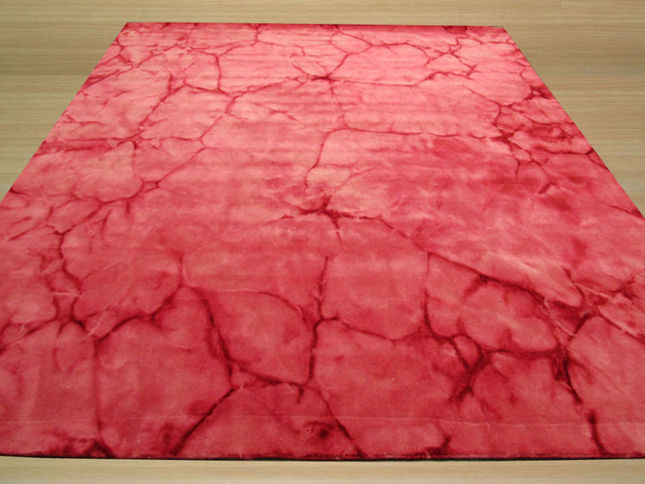 Handmade Wool Pink Contemporary Abstract Dip Dyed Rug