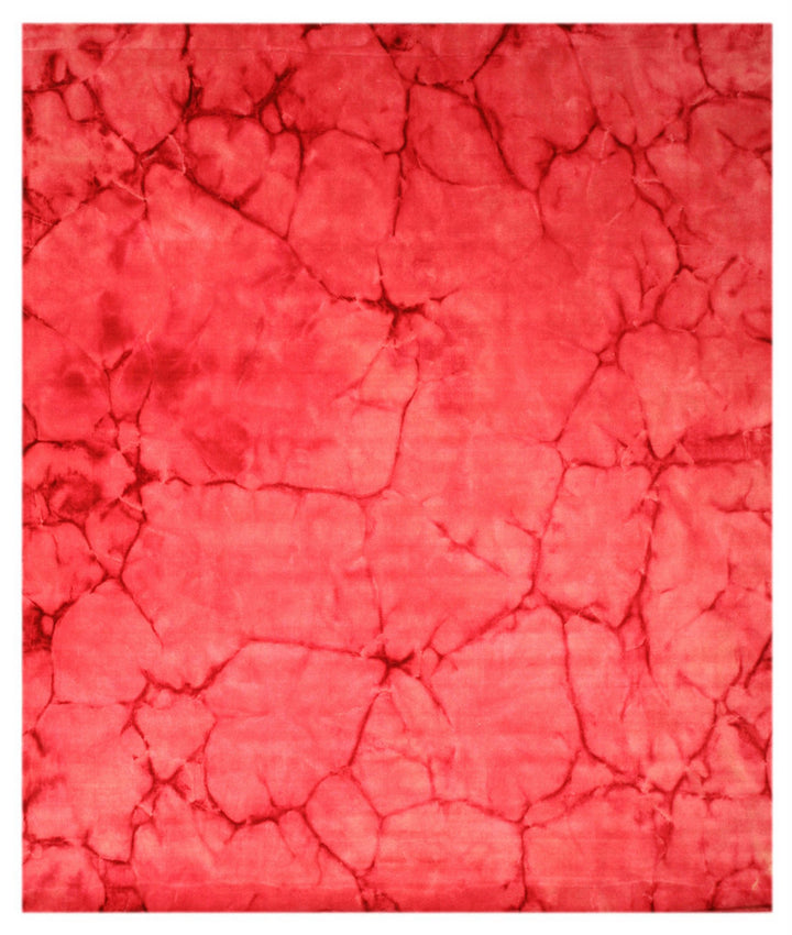 Handmade Wool Pink Contemporary Abstract Dip Dyed Rug