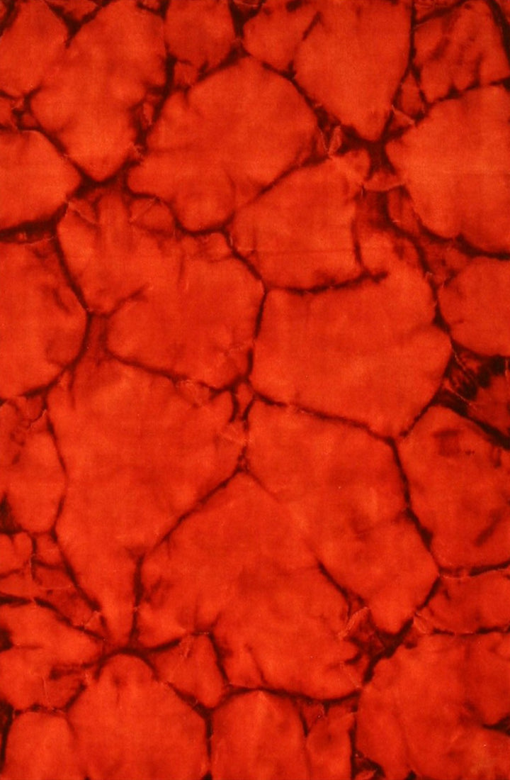 Handmade Wool Red Contemporary Abstract Dip Dyed Rug