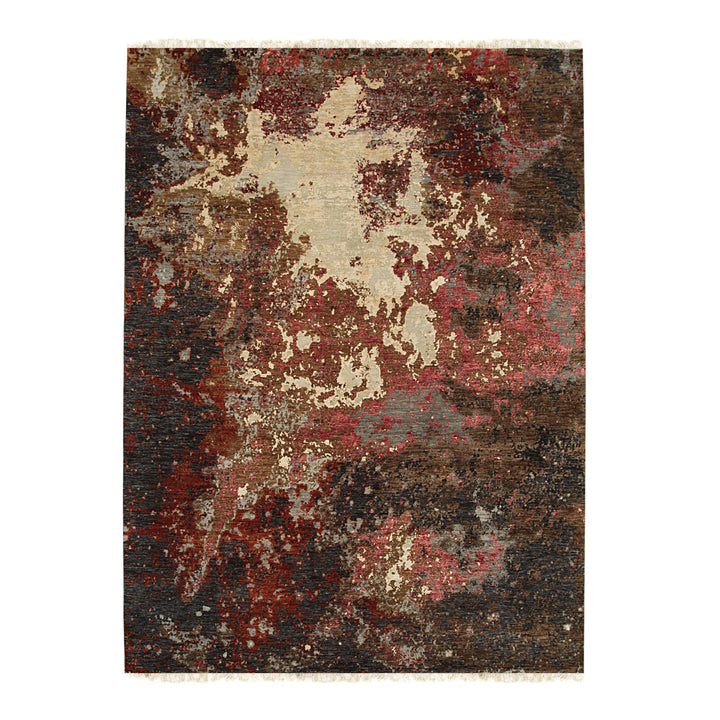 Hand Knotted Wool Charcoal Contemporary Abstract Galaxy Rug