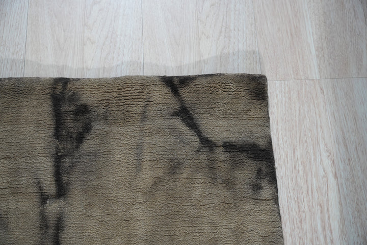 Brown Contemporary Transitional  Dip Dyed Area Rug