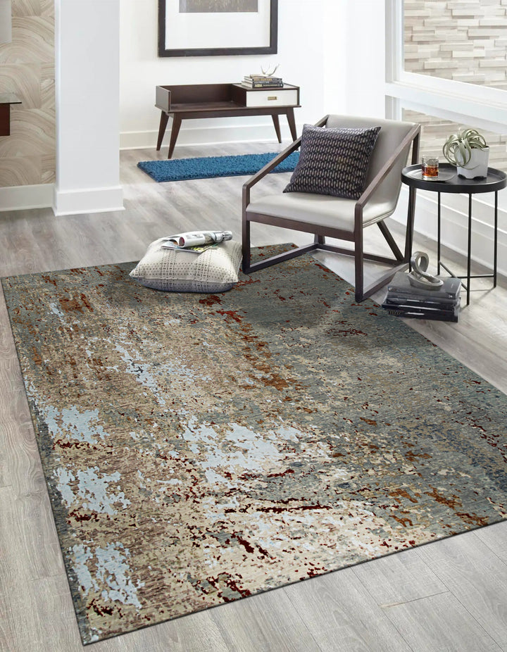 Hand Knotted Wool B.G.E. Contemporary Abstract Galaxy Rug