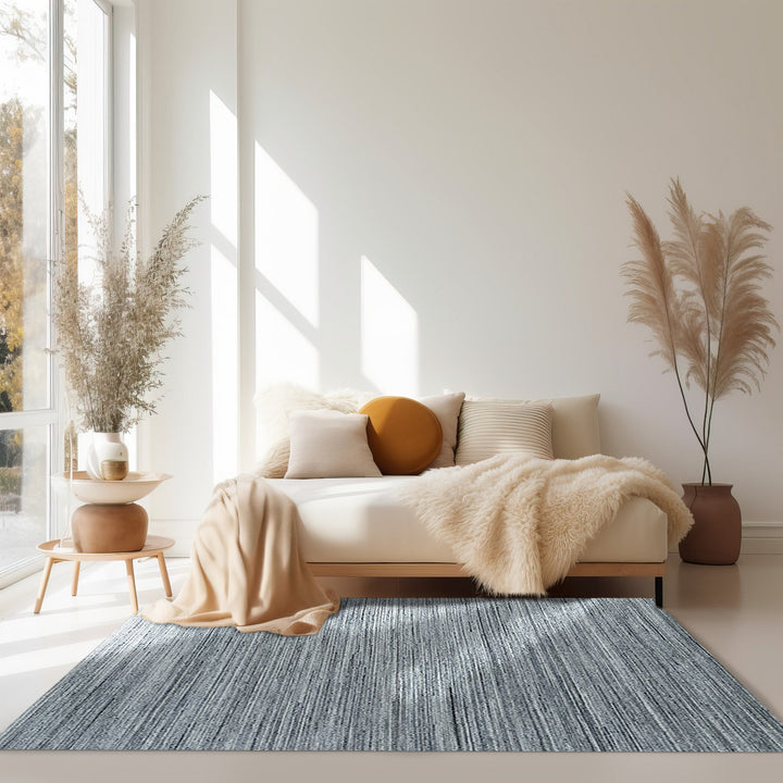 Hand-Knotted Wool NATURAL GREY Modern Contemporary Lori Baft Gabbeh Solid Color Rug