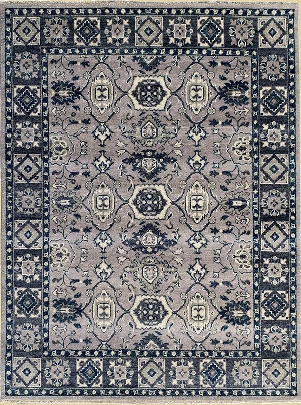 Hand Knotted Wool Gray Traditional Classic Area Rug