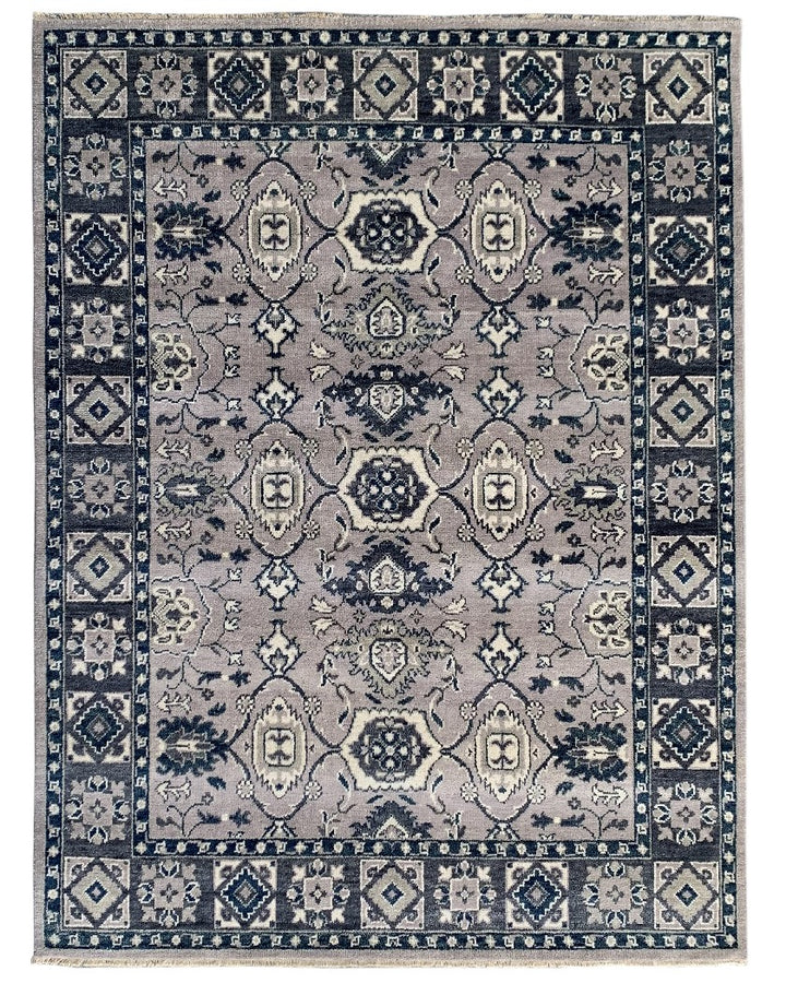 Hand Knotted Wool Gray Traditional Classic RINA Rug