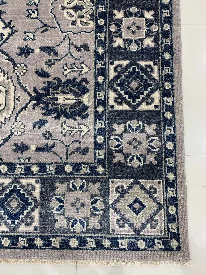 Hand Knotted Wool Gray Traditional Classic RINA Rug