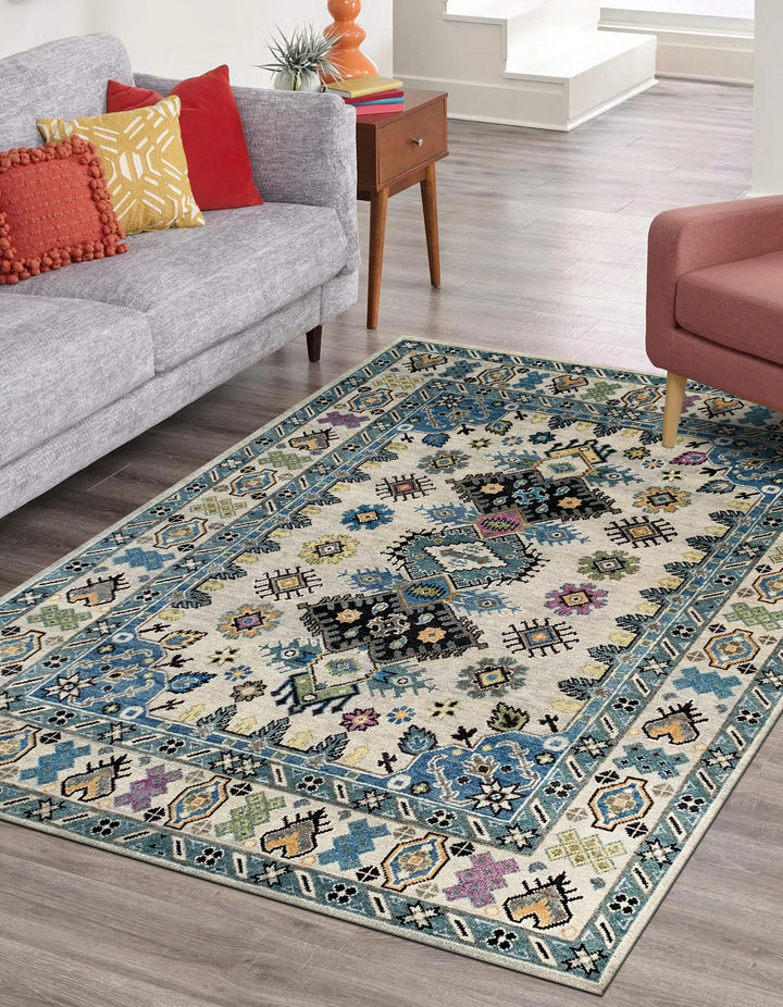 Hand Knotted Wool Beige Traditional Classic Malayer Collection Rug