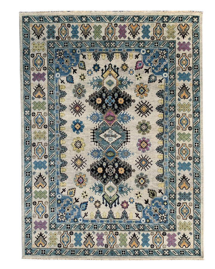 Hand Knotted Wool Beige Traditional Classic Malayer Collection Rug