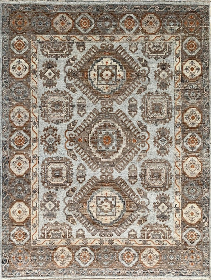 Durable and Stylish Hand Knotted Wool Ivory / N.Beige Traditional Classic Kazak Collection Rectangular Area Rugs