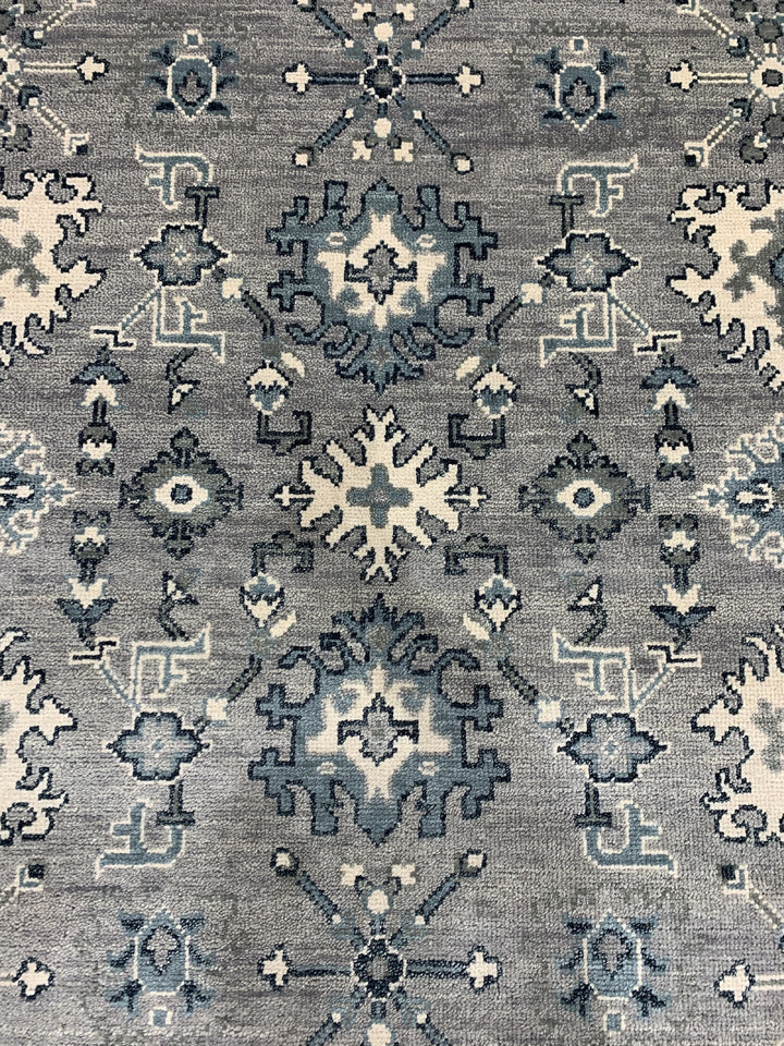 Hand Knotted Wool SILVER Traditional Classic Oushak Rug
