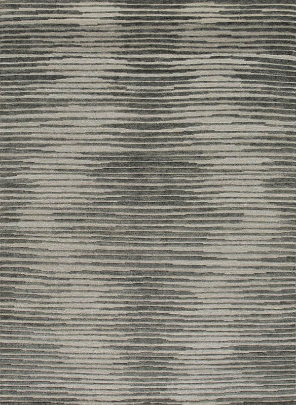 Hand Knotted Wool N.Gray Transitional Modern Modern Knot Rug, Made in India