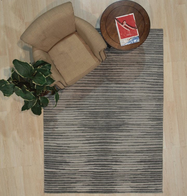 Hand Knotted Wool N.Gray Transitional Modern Modern Knot Rug