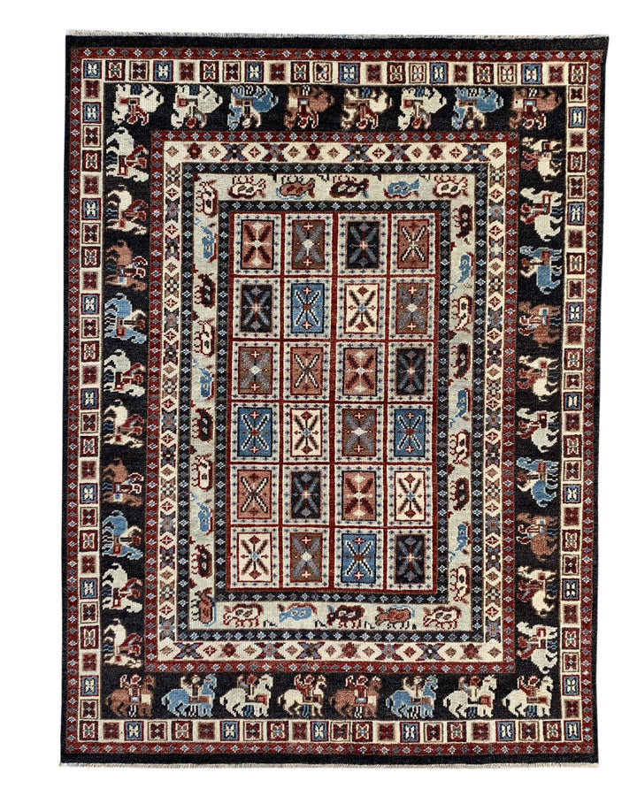 Hand Knotted Wool C.Brown Traditional Classic Serapi Rug
