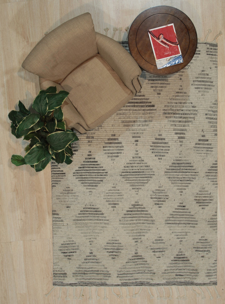 Hand Knotted Wool N.Beige Transitional Modern Modern Knot Rug