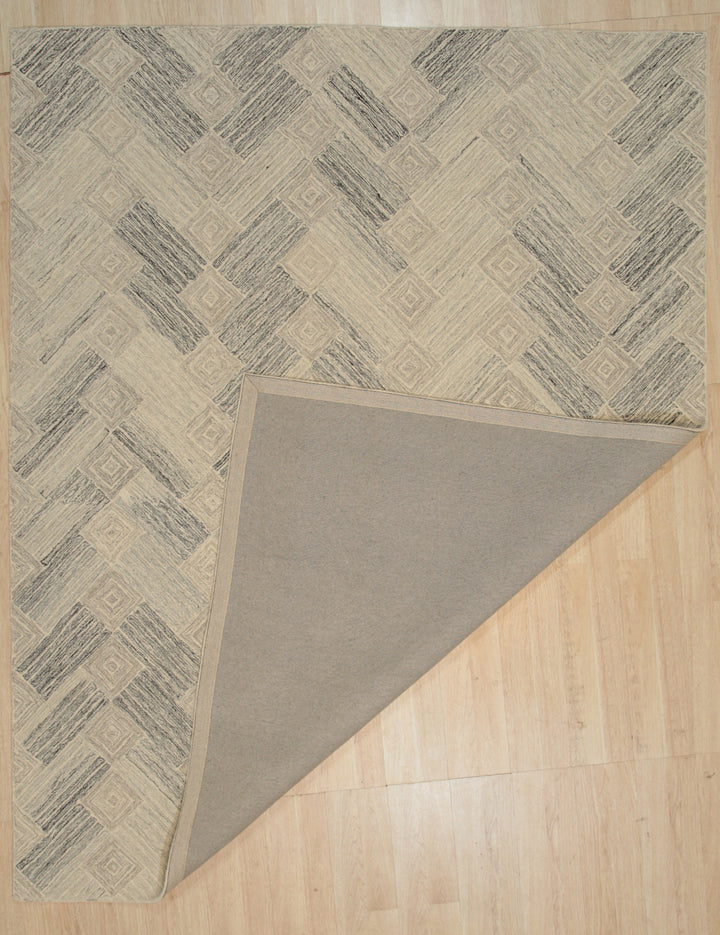 Durable and Stylish Hand-Tufted Wool Multi-Colored Gray Transitional Geometric Modern Tufted Rectangular Area Rugs