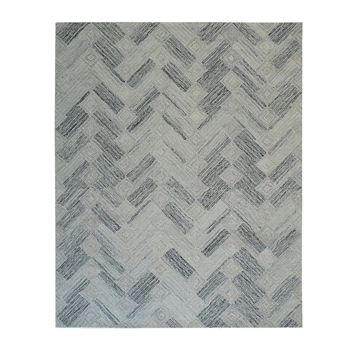 Hand-tufted Wool Multi Gray Transitional Geometric Modern Tufted Rug