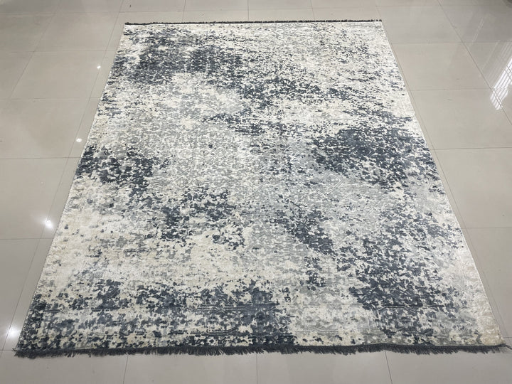 Hand Knotted Wool Ivory / Gray Transitional Modern Modern Rug