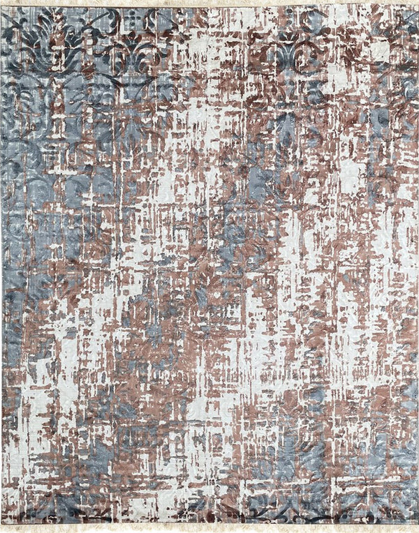 Hand Knotted Wool Ivory / COPPER Transitional Modern Modern Rug, Made in India