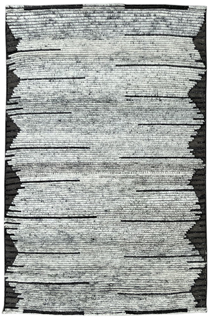 Hand Knotted Wool Gray Transitional Modern Contemporary  Rug