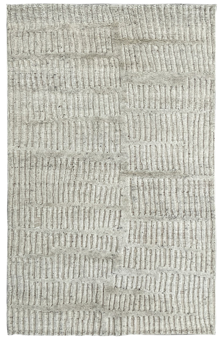 Hand Knotted Wool Ivory Transitional Modern Gabbeh Rug