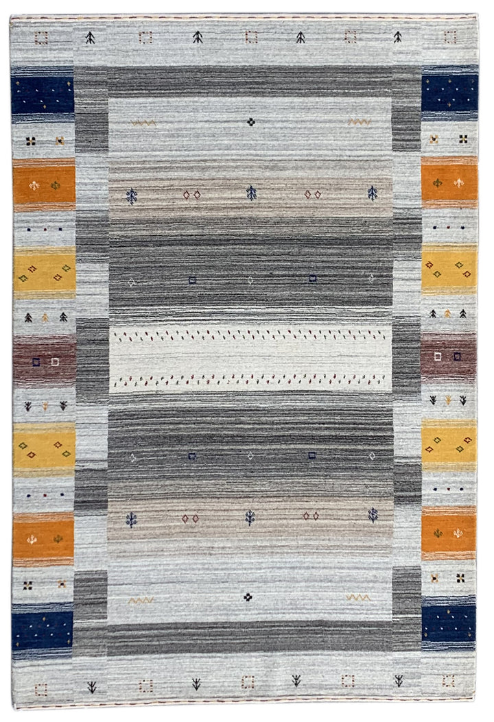 Hand Knotted Wool Multi Transitional Modern Gabbeh Rug