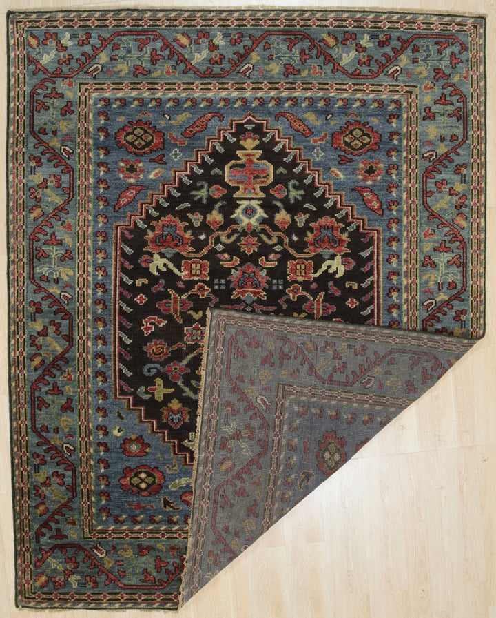 Hand Knotted Wool GREEN Traditional Oriental Traditional Knot Rug