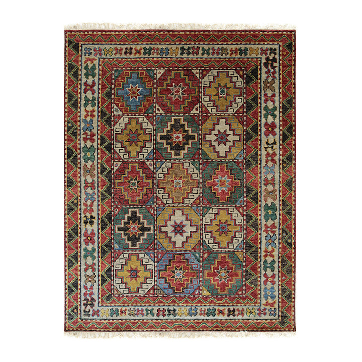 Hand Knotted Wool Brown Traditional Geometric Mahal Rug