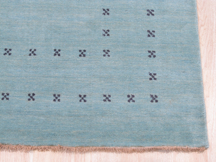 Handmade Wool Blue Transitional Solid Lori Baft Rug