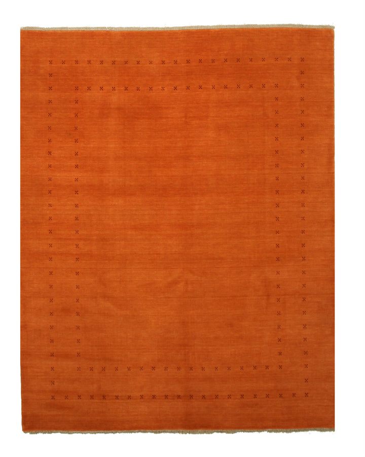 Handmade Wool Orange Transitional Solid Lori Baft Rug