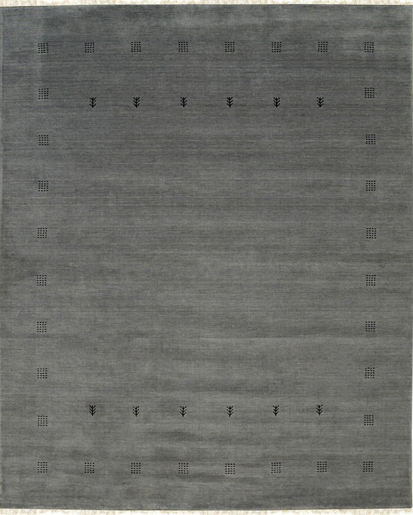 Hand-Knotted Wool Gray Contemporary Transitional Lori Baft Rug, Made in India