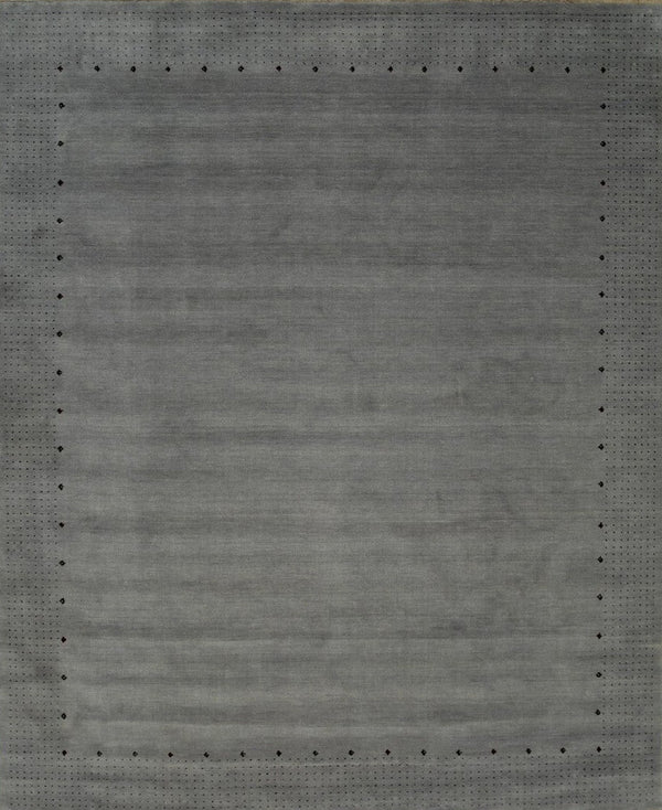 Hand Knotted Wool Gray Contemporary Transitional Lori Baft Rug, Made in India