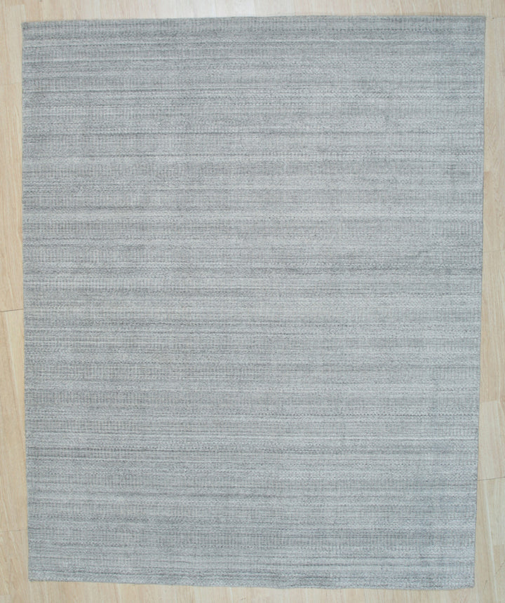 Stylish Handloomed Wool Silver Contemporary Transitional Super Grass Indoor Rectangular Area Rugs