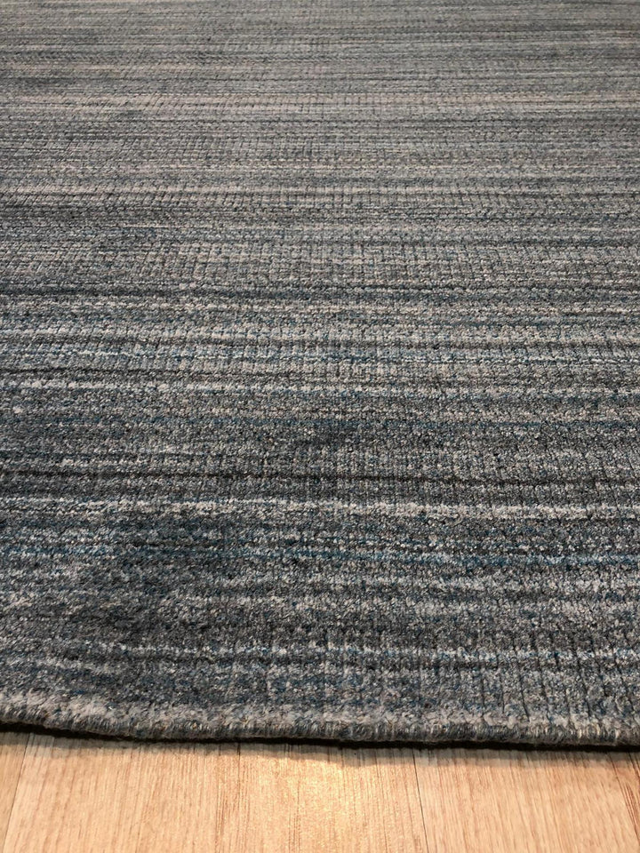 Handloomed Wool Blue Contemporary Transitional Super Grass Rug