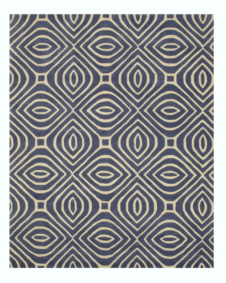 Hand-tufted Wool Blue Contemporary Geometric Marla Rug