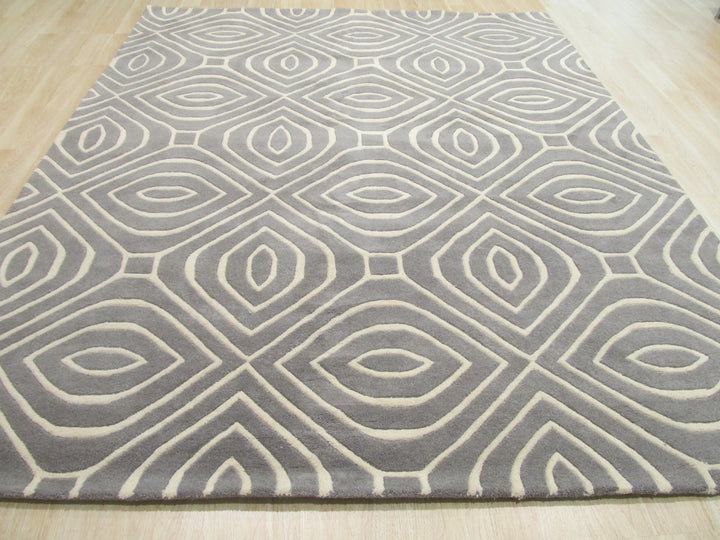 Hand-tufted Wool Gray Contemporary Geometric Marla Rug